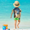thumbnail image 6 of BZSMCE Summer T-shirt Sunscreen Cat Among Flowers under Stars Pattern Swim Tops, 6 of 6