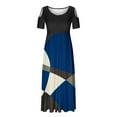 thumbnail image 3 of SMihono Robe Maxi Bohème d'Été pour Femmes Grande Taille Mode Décontractée Manches Courtes Épaules Dénudées Imprimé Col Rond Robe de Plage, 3 of 4