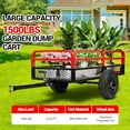thumbnail image 5 of 1500 lbs Heavy Duty Steel Dump Cart, All-Terrain Tires & Foot-Pedal Dumping, Yard Garden Trailer for Dirt, Mulch, Rocks - Ideal for ATV, Farm, Lawn & Garden, Red, 5 of 7