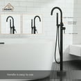 thumbnail image 2 of CASAINC Single-Handle Floor Mounted Claw Foot Freestanding Tub Faucet in Matte Black, 2 of 8