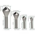 thumbnail image 2 of Broca de desbarbado de avellanado de chaflán de 4 Uds. Broca cónica HSS para taladrar Metal madera plástico Adepaton YQ-2855, 2 of 7