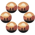 thumbnail image 3 of GZHJMY Sunset Desert Cowboy Round Placemats 15.4in, Washable Heat Resistant Table Mats for Dining Tables Kitchen Wedding Party Decoration Plate Mats Set of 4 Table Mat, 3 of 7