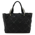 thumbnail image 2 of Pre-Owned CHANEL (Chanel) Old Travel Line Tote Bag/Shoulder Bag, Nylon, Black/Red, A11833, 2 of 10