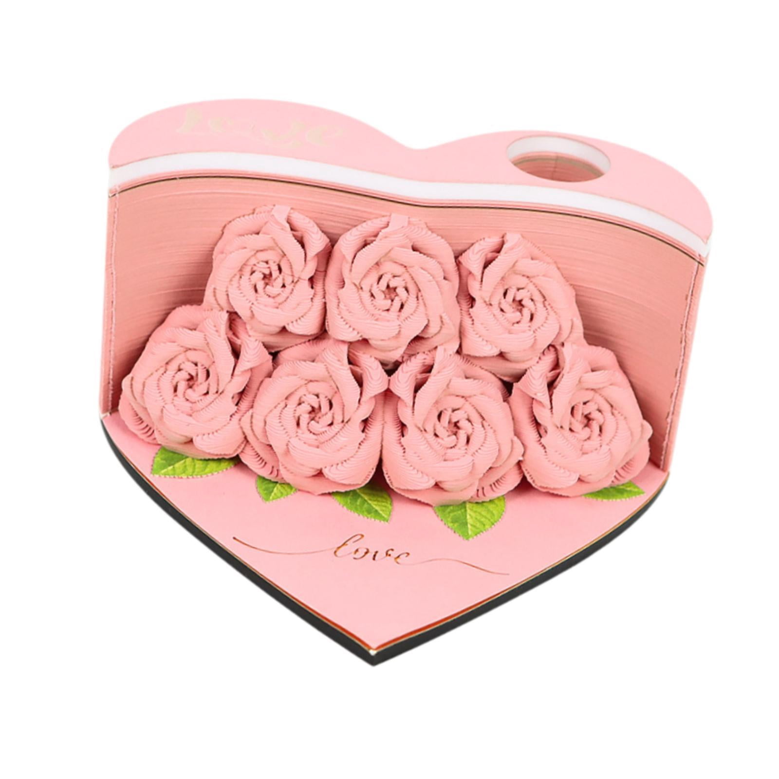 colaxi 3D Memo Pad Story Notepad Paper Carving Art 156 Pages Creative Decorative Notepad Note Pad for Home Living Room Decor Pink