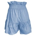 thumbnail image 7 of CAIVO Women Summer Fashion Waist Cinching Ruffle Casual Shorts Loose Fit Beach Bottoms Boho Outdoor Work Solid Color Bottoms, 7 of 7