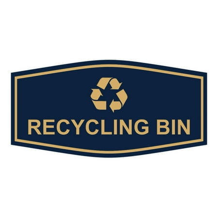 

Fancy Recycling bin Sign (Navy Blue/Gold) - Small