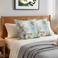 thumbnail image 6 of Pillow Covers 16x16 Set of 2, White Golden Floral Throw Pillow Covers Decorative Couch Cushion Cover, Farmhouse Butterflies Ombre Romantic Microfiber Soft Pillowcases for Bedroom Living Room Sofa, 6 of 9