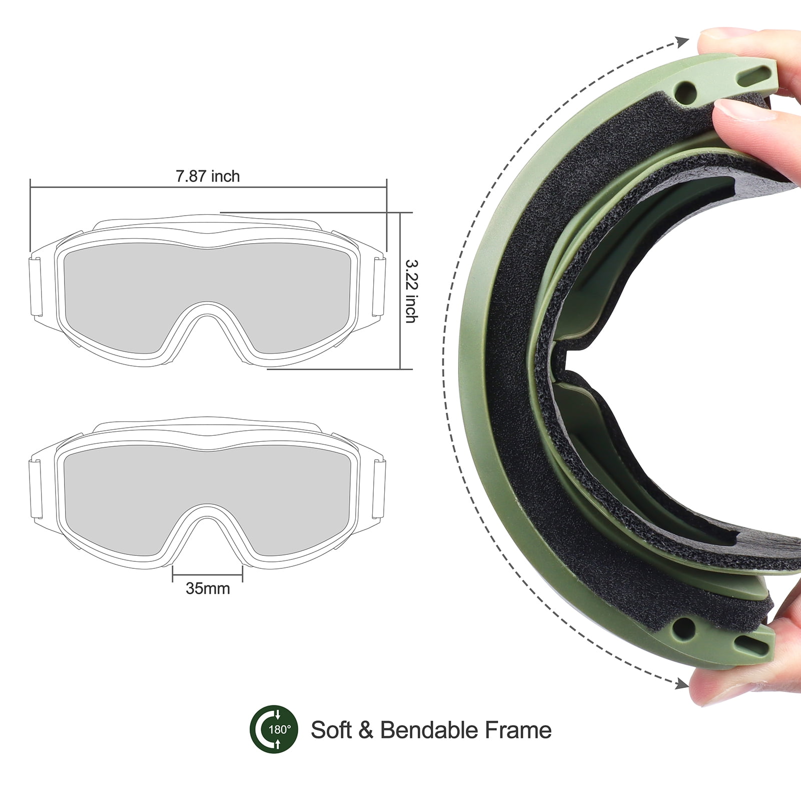 Xaegistac Airsoft Goggles Anti-Fog Ballistic Safety Glasses for Shooting and Hunting