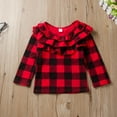 thumbnail image 5 of Gyratedream 1-6T Baby Girls Long Sleeve Rose Plaid Shirt Leather Mini Skirt 3PCS Fall Outfits, 5 of 8