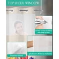 thumbnail image 4 of No Hook Shower Curtain with Snap in Liner, Spring Watercolor Tulip Flowers Beige Texture Hotel Shower Curtains for Bathroom, Washable Shower Curtain Liner Set with Mesh Top Window, 66"x72", 4 of 6