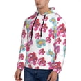 thumbnail image 3 of Salouo Watercolor Flowers Pattern Men's Fall Hoodie Sweatshirt,Sport Hoodie with Pockets for Men Pullover Casual Hooded Sweatshirt-Small, 3 of 7