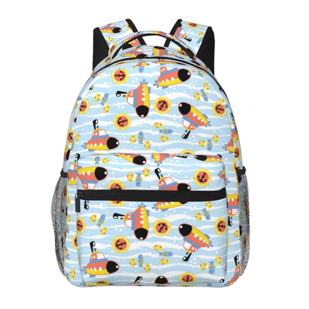 Fotbe Submarine With Fishes Undersea Mochila Casual con Estampado para Escuela, Viajes y Actividades al Aire Libre - Duradera, Ligera y Cómoda