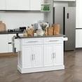 thumbnail image 2 of HOMCOM Rolling Kitchen Island with Storage Portable Kitchen Cart with Stainless Steel Top, 2 of 8