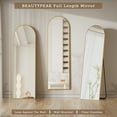 thumbnail image 6 of BEAUTYPEAK 59"x 16" Full Length Mirror Arched Standing Floor Mirror Full Body Mirror,Gold, 6 of 8