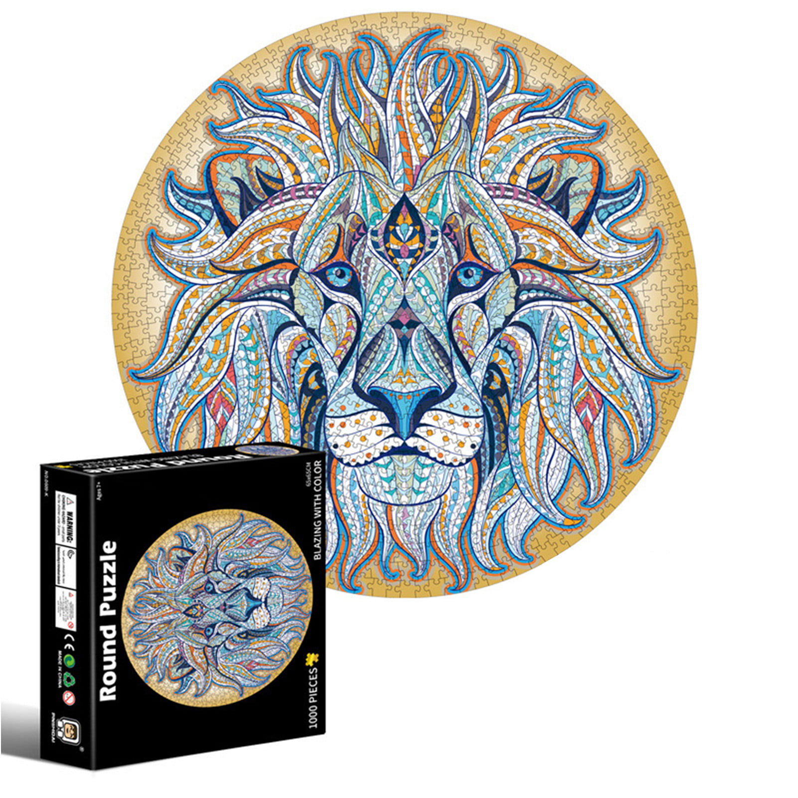 4000 Pieces Wooden Animal Puzzle for Adults-Thinking Lion-Puzzle Color Challenge Jigsaw Puzzles for Adults and Kids Education Gift