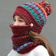 thumbnail image 4 of Gorro de mujer, gorro de punto de invierno 3 en 1, gorro cálido de invierno elaborado con cuidado, 4 of 8