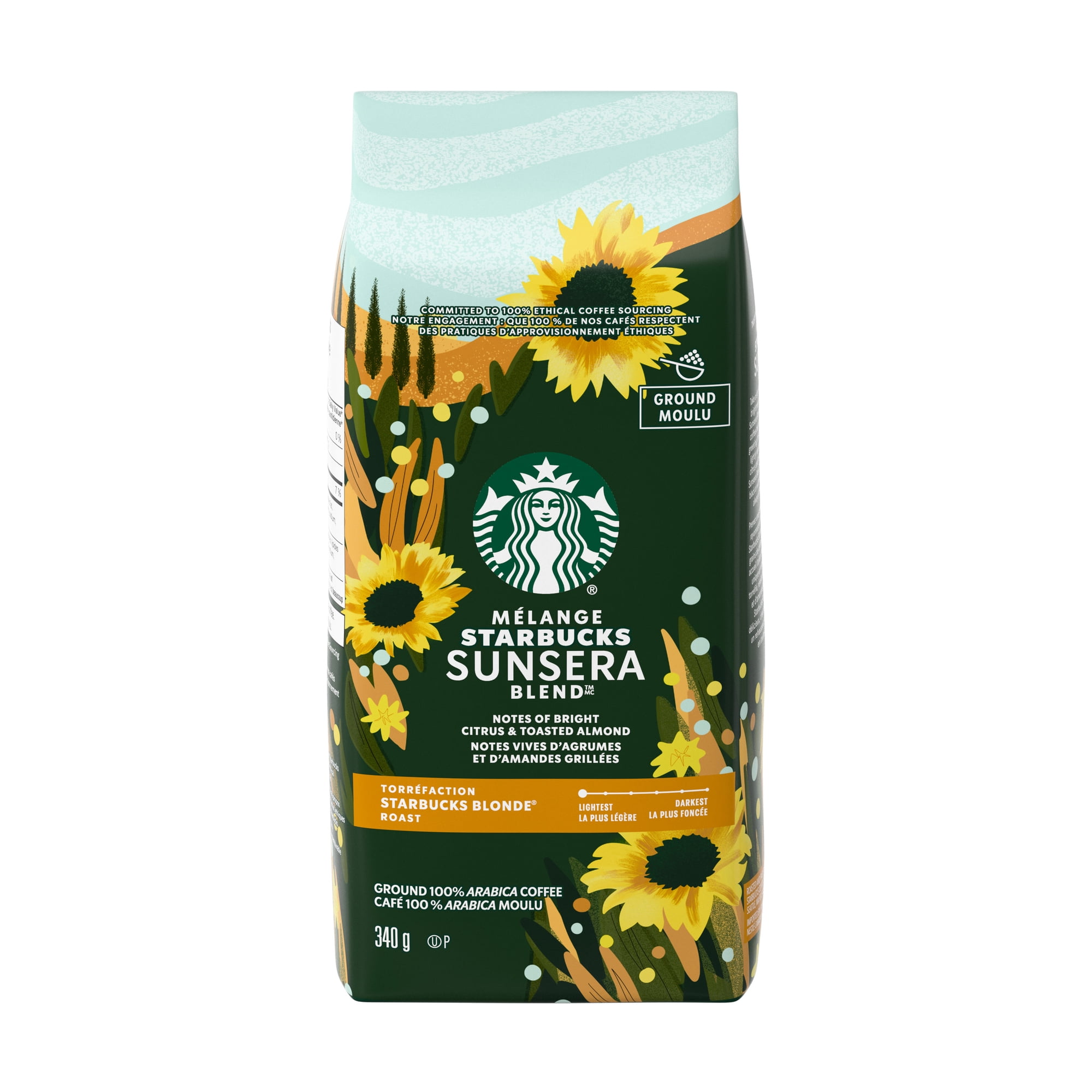 STARBUCKS SUNSERA BLEND, Blonde Roast Ground Coffee, Smooth Blend