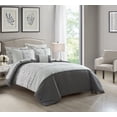 thumbnail image 2 of Chic Home Ira 8-Piece Floral Color Block Bed in a Bag Comforter Set, Queen, Gray, 2 of 2