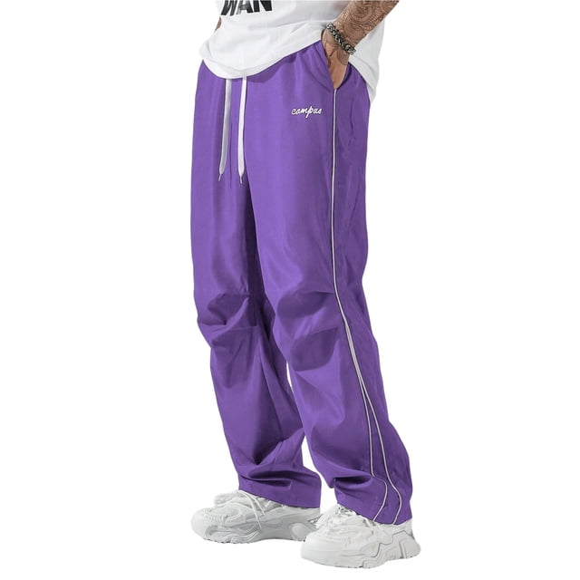 Pantalones deportivos ZAFUL Parachute Y2k Baggy para hombre, talla M, color violeta