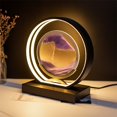 thumbnail image 3 of Lámpara 3D con imagen de Arte de arena móvil, luz LED de paisaje de arte móvil, redonda, giratoria de 360 °, mesita de noche, lámpara de arena de tiempo para dormitorio, 3 of 4
