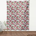thumbnail image 4 of Ambesonne Floral Fabric by the Yard Upholstery, Peonies and Sky Art Print, 1 Yard, Pink Green and Soft Blue, 4 of 5