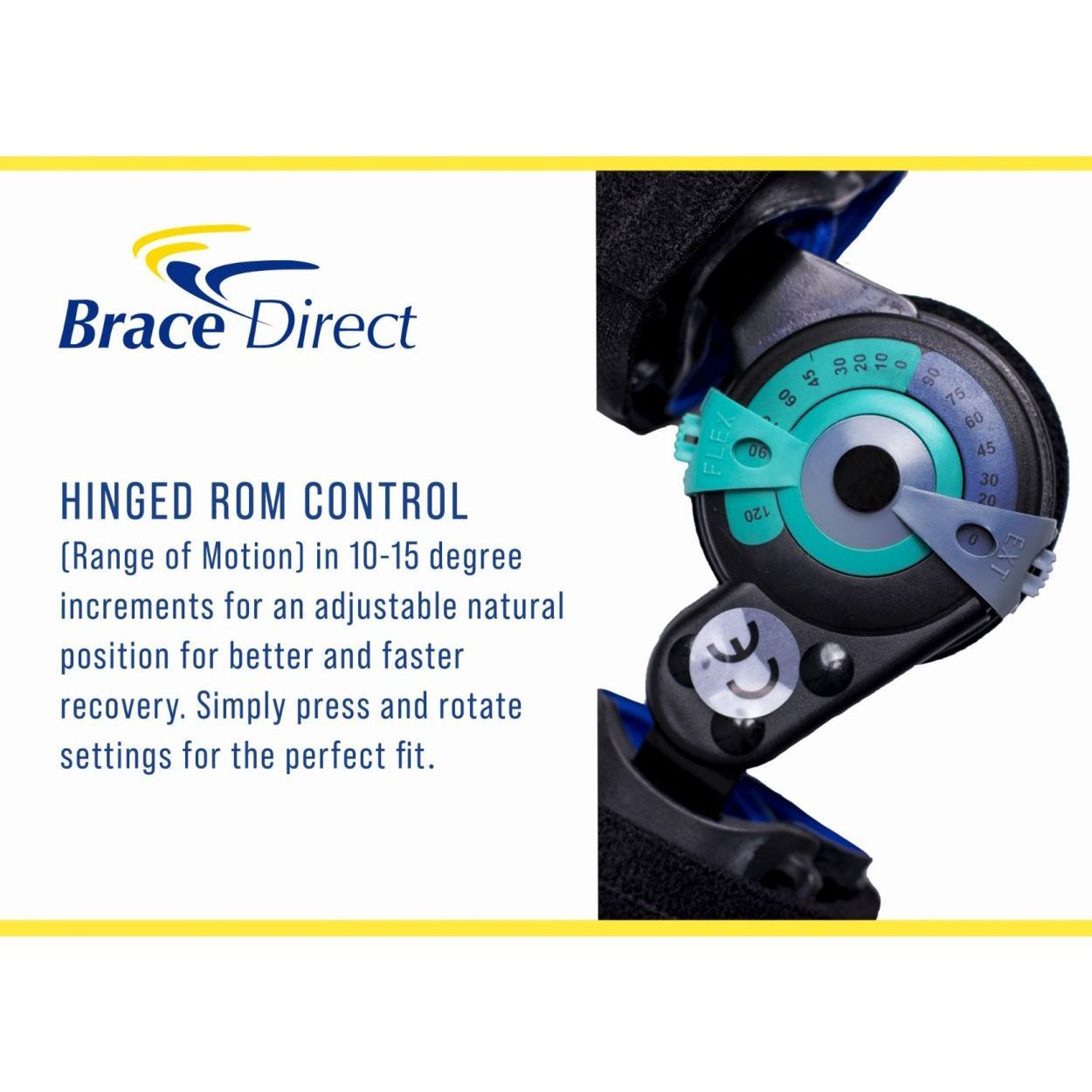 Brace Direct ROM Post Op Elbow Brace - Adjustable Hinged Brace for Elbow Recovery