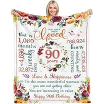 90th Birthday Gifts for Women,Gifts for 90 Year Old Woman,90th Birthday Gift Ideas,mom Birthday Gifts,Happy 90th Birthday Decorations for Her Wife Sister,Best Friend Birthday Gifts,Soft Throw Blanket