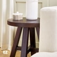 thumbnail image 5 of Walker Edison Modern Farmhouse Easy Assembly Wood Round Side Table Espresso, 5 of 11