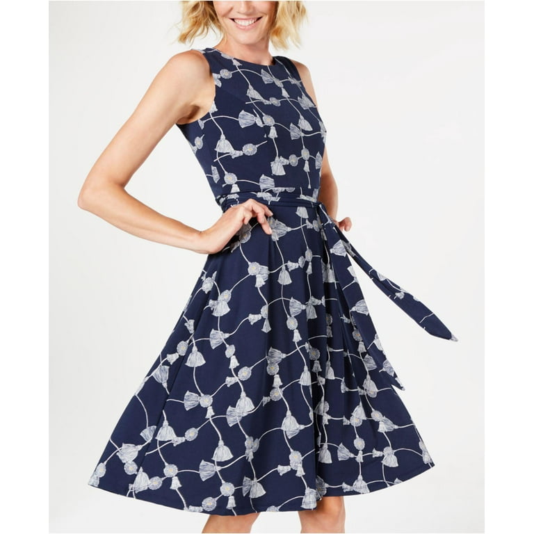 Charter Club Printed Fit Flare Dress Regular LARGE Walmart