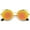 Gold / Orange Mirror, variant on sunglassLA Unisex Women's Full Metal Cut Out Mirror Flat Lens Round Cat Eye Sunglasses (Gold / Orange Mirror) - 55mm