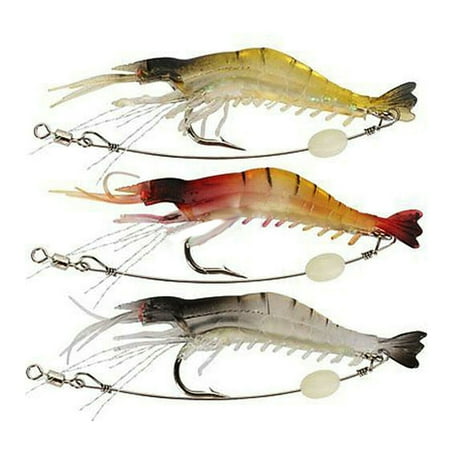 Baellert 3 Pcs 9cm 6g Fishing Artificial Lifelike Lure Wobbler Shrimp Shaped Swim Bait