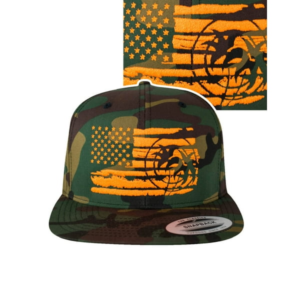 "Strong Faded" Camo Adult Snapback Flag Hat For Men & Women