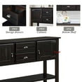 thumbnail image 5 of HICOMILA 48 Inch Solid Wood Sideboard Cabinet, Console Table with 2 Door Cabinets and Open Storage Shelf, Retro Buffet Server Storage Cabinet for Living Room Kitchen Dining Room, Espresso, 5 of 12