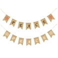 thumbnail image 5 of EXHUMKY Party Banner Decoration Golden Burlap Gar with Elegant Linen Material for Wedding Celebrations, 5 of 7