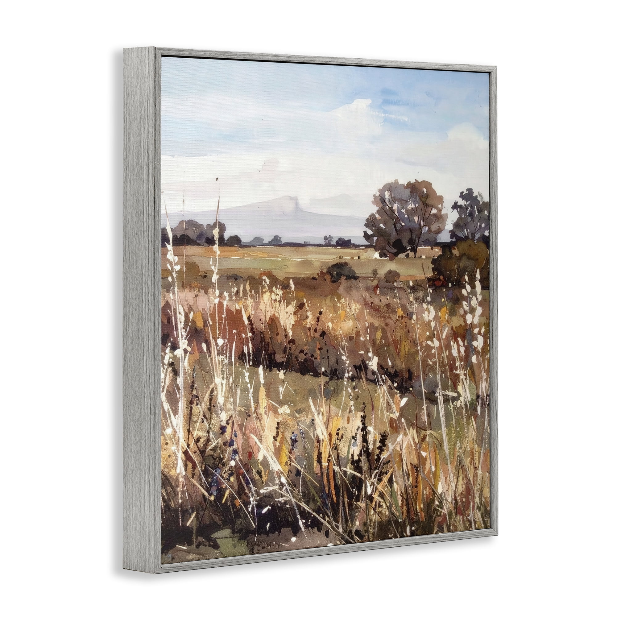 Stupell Industries Peaceful Meadow Expression Gray Framed Giclee Art, design by Alonza Saunders