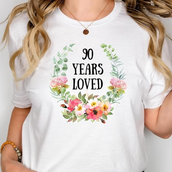 90th Birthday Gifts for Women, Fabulous Since 1935 T-shirt, 90 Years loved, 90 Year Old Female Tshirt, Grandmother 90th Birthday T-Shirt