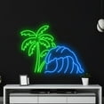 thumbnail image 4 of Handmadetneonsign Ocean Waves Palm Tree Neon Sign, Palm Tree Neon Art Decor, Tropical Island Neon Wall Decor, 4 of 5