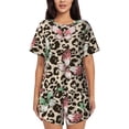 thumbnail image 1 of Fotbe Leopard Dots Conjunto de Pijama Estampado para Mujer, 2 Piezas, Ropa de Dormir con Camiseta de Manga Corta y Shorts Suaves-3X-Large, 1 of 6