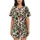 thumbnail image 1 of Fotbe Leopard Dots Conjunto de Pijama Estampado para Mujer, 2 Piezas, Ropa de Dormir con Camiseta de Manga Corta y Shorts Suaves-Medium, 1 of 6
