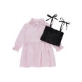 thumbnail image 1 of Xingqing Robe Chemise à Manches Longues pour Bébé Fille + Débardeur à Bretelles Spaghetti Tenues de Printemps Automne, 1 of 9