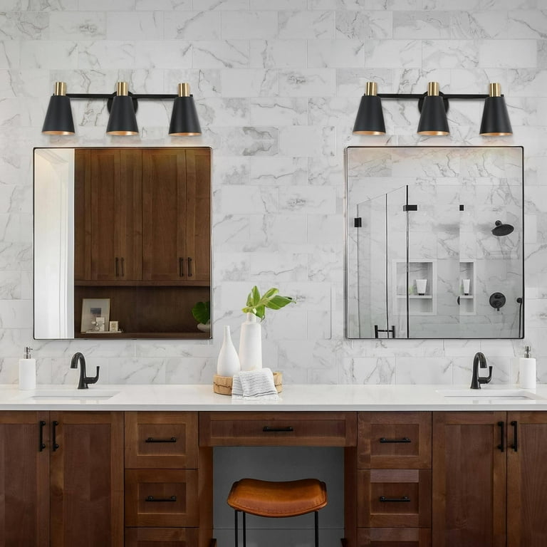 Tawson Orsa 3-Light Vanity Light - Brushed Nickel Farmhouse Sconce With Seeded Glass Shades