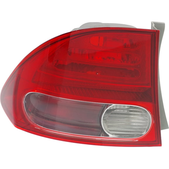 Tail Light Compatible With 2006-2008 Honda Civic Left Driver Side, Outer