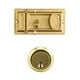 thumbnail image 2 of QWORK Night Latch Deadbolt Rim Lock con llave Acabado dorado Cerradura de estilo antiguo con llave de puerta delantera, 2 of 5