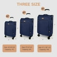 thumbnail image 3 of 3 Piece Softside Luggage Set, Expandable Soft Shell Spinner Luggage with Front Opening, Lightweight Durable Suitcase TSA Lock Approved, 20"/26"/28", Navy(XJ1097), 3 of 8