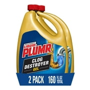 Liquid-Plumr Pro-Strength Clog Destroyer Gel with PipeGuard, 80 fl oz, 2 Pack
