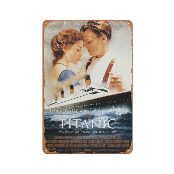 Retro Metal Sign Vintage Tin Sign Titanic Movie Poster for Cafe Bar Man Cave Home Wall Art Decor 12 X 8 inch
