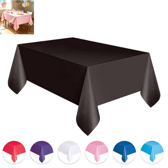 Disposable Rectangle Plastic Table Cover Waterproof Table Cloth Protector for Indoor Outdoor Birthday Holiday Gatherings Daily Catering Decor