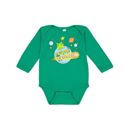 

Inktastic Future Explorer Alien in Outer Space Gift Baby Boy or Baby Girl Long Sleeve Bodysuit
