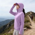 thumbnail image 6 of Oksale Womens Sun Protection Athletic Jackets Plus Size Zip Up Jacket with Mask Breathable Lightweight Workout Jackets with Hood Purple 3XL, 6 of 8