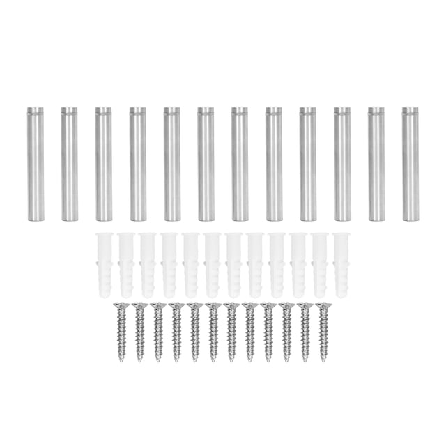 12 Set Sign Standoff Screw 12x80mm Stainless Steel Mounting Glass Hardware Advertising Screw Kit for Home Use